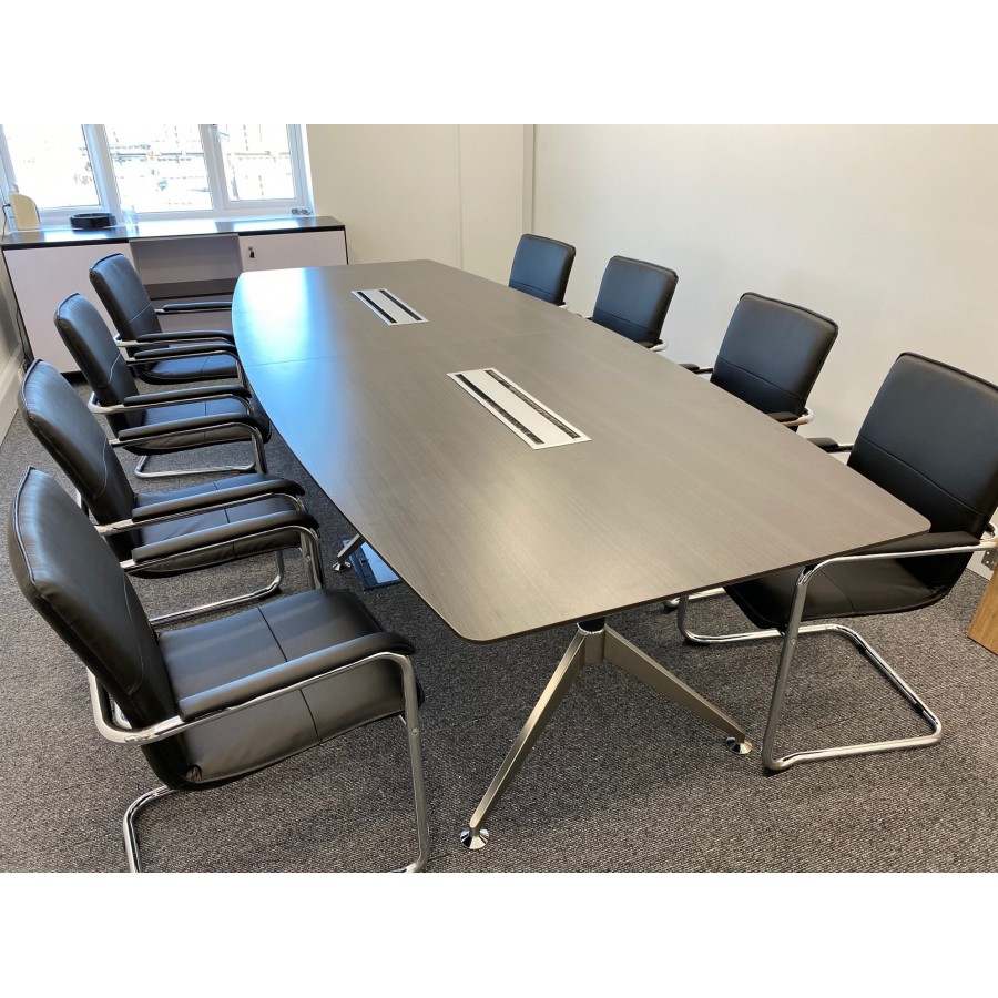 Nero Executive Boardroom Table With Two Cable Ports